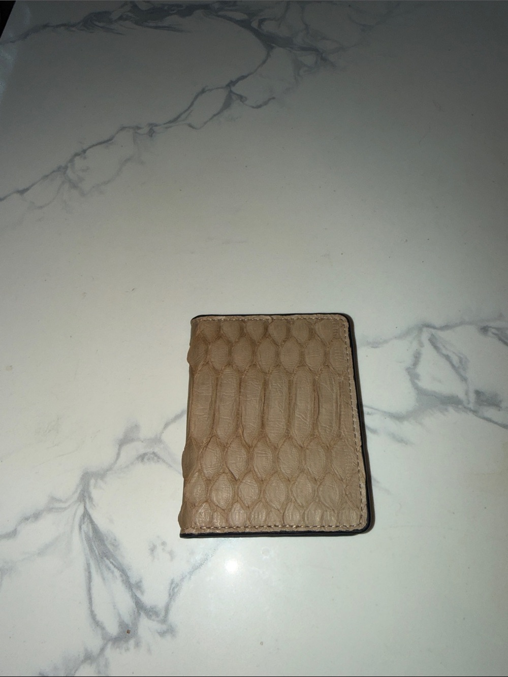 Blumera Python Tan Textured Leather Wallet Card Holder/Wallet